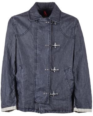 Fay 4 Ganci Archive Coat Linen Jacket - Blue