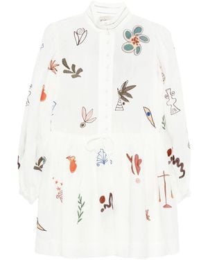 ALÉMAIS Mina Embroidered Mini Dress - White