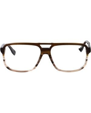 KARL LAGERFELD Striped Acetate Glasses - Brown