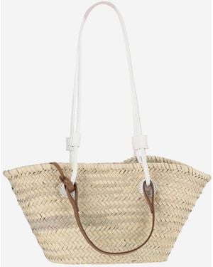 Filippo Catarzi 1910 Straw Bag With Logo - Natural