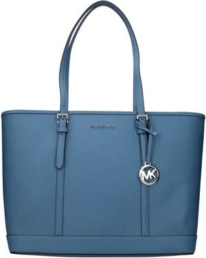 Michael Kors Jet Set Travel Shoulder Bag/Cornflower Leather - Blue