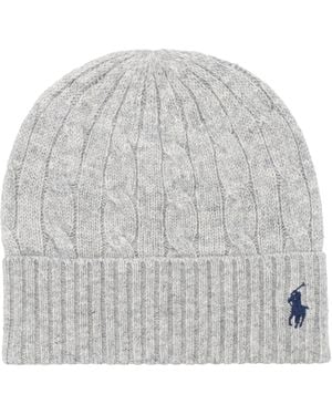 Polo Ralph Lauren Cable Wool-Cashmere Beanie - Grey