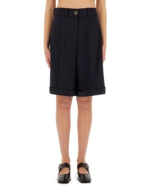 Patou Tailored Wool Bermuda Shorts - Schwarz