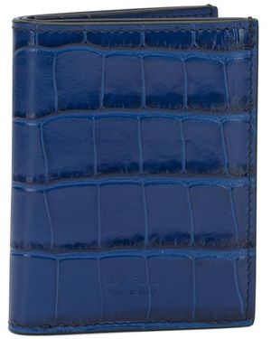 Tom Ford Foldable Crocodile-Print Cardholder - Blue