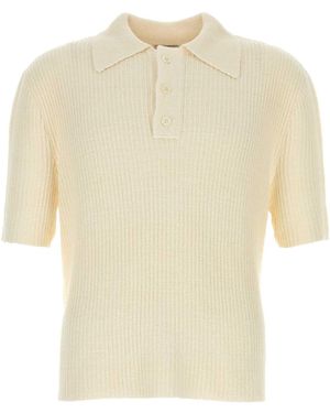LeKasha Cream Linen Napoli Polo Shirt - Natural