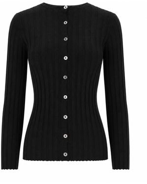 LA ROSE Cardigan Cachemire+Seta - Noir