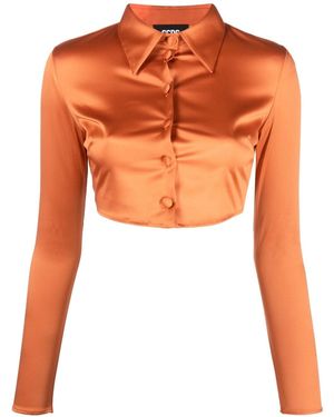 Gcds Satijnen T-Shirt - Oranje