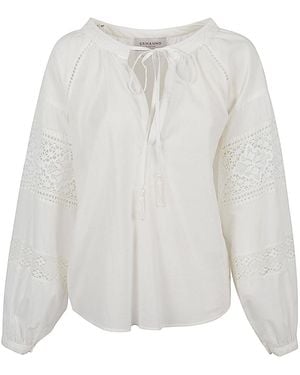 ERMANNO FIRENZE Cotton Shirt With Lace Details - White