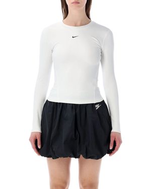 Nike T-Shirt Met Logodetail En Lange Mouwen - Wit