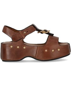 MISS OLIVIA Carola Coffee Platform Sandal - Brown