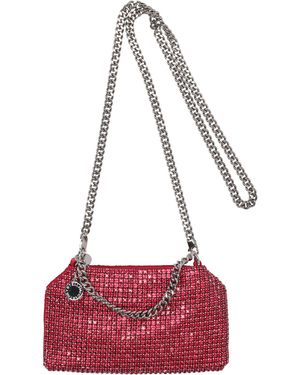 Stella McCartney Bolso de mano de malla suave con cristales - Rojo