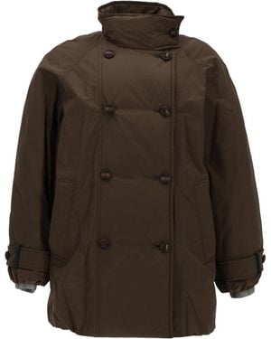 Brunello Cucinelli Double-Breasted Down Jacket - Brown