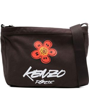 KENZO FUTURA Logo Cotton Crossbody Bag - Black