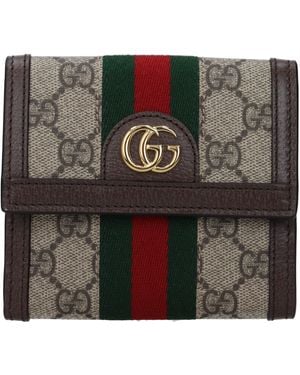 Gucci Wallet Ophidia Woman Fabric Beige/brown - Meerkleurig