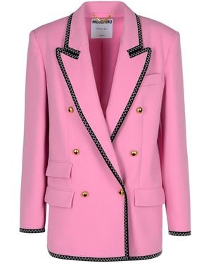 Moschino Blazer dans le mélange de viscose rose