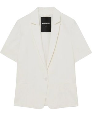 Patrizia Pepe Giacca Fluida Con Maniche Corte Bianca - White