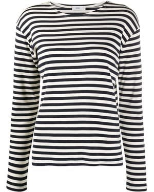 Closed Striped Cotton Blend T-Shirt - Black