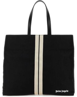 Palm Angels Canvas Shopping Bag - Black