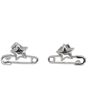 Marc Jacobs Earrings Safety Pins - Metallic