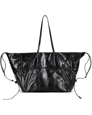 Balmain Track Zips Calfskin Tote Bag - Black