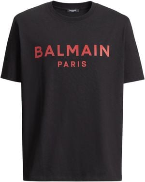 Balmain T-Shirt With Paris Print - Black