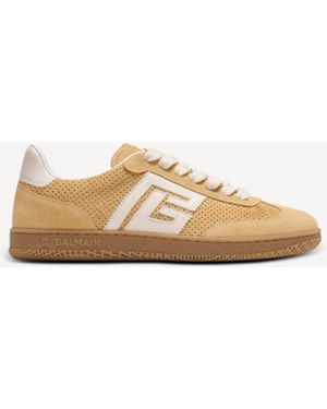 Balmain Suede Swan Trainers - Multicolour