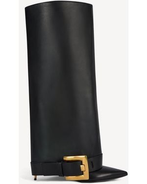 Balmain Anthem Calfskin Leather Boots - Black