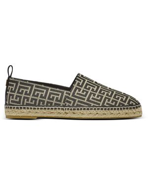 Balmain Monogram Jacquard Espadrilles - Green