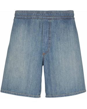 Balmain Faded Denim Shorts - Blue
