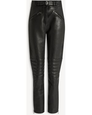 Balmain Lambskin Biker Trousers - Black