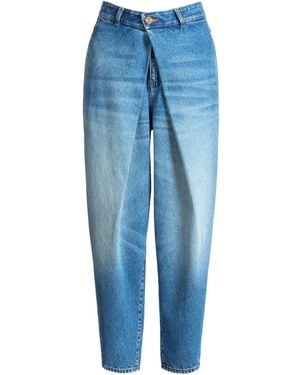 Balmain Denim Barrel-Leg Jeans - Blue
