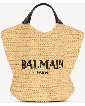Balmain Mini Crochet Tote Bag - Metallic