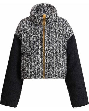 Balmain Padded Two-Tone Tweed Jacket - Black
