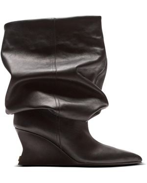 Balmain Wedge Ankle Boots - Black