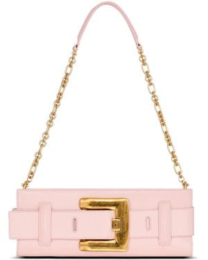 Balmain Anthem Smooth Leather Clutch - Pink