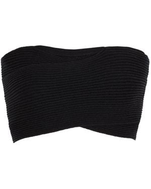 Balmain Tube-Knit Bra Top - Black