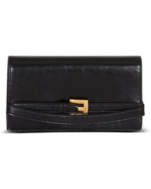 Balmain Shuffle Calfskin Wallet With Chain - Black