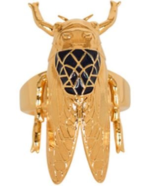 Balmain Bague Insect En Laiton Et Émail - Blanc