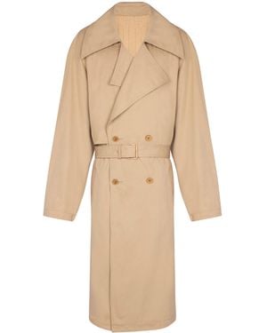 Balmain Trench En Toile De Coton - Neutre
