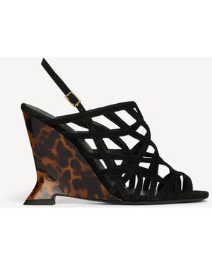 Balmain Wedge Cage Sandals - Black