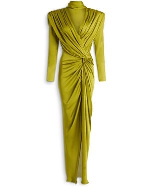 Balmain Long Silk Chiffon Dress - Yellow
