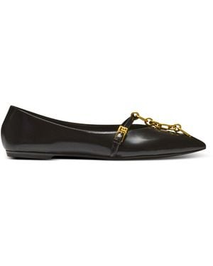 Balmain Shiny Lambskin Sync Ballet Flats - Black