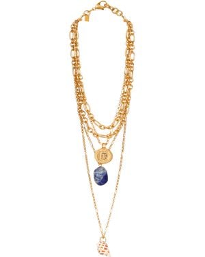 Balmain Long Charms Necklace - White
