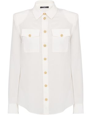 Balmain Crepe De Chine Shirt - White