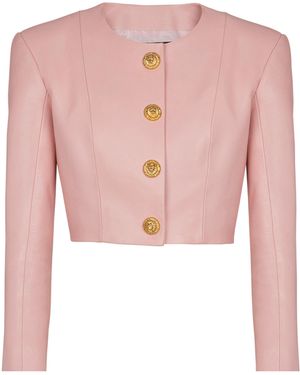 Balmain Leather Jacket - Pink