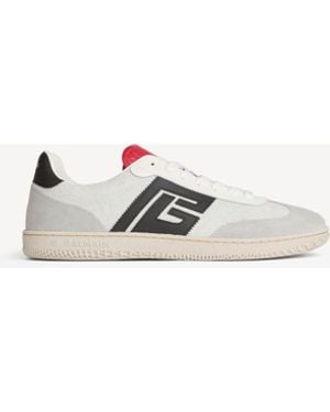 Balmain Swan Suede And Smooth Leather Trainers - White