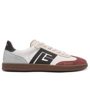 Balmain Swan Suede And Nylon Trainers - White