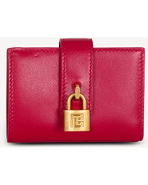 Balmain Pulse Leather Purse - Red