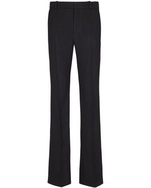 Balmain Darted Grain De Poudre Trousers - Black