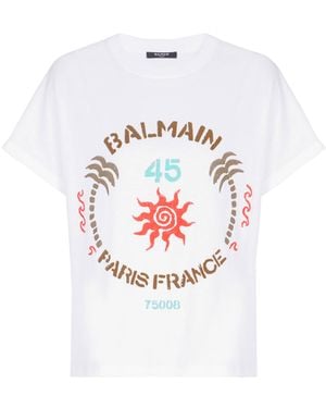 Balmain T-Shirt With Club Print - White